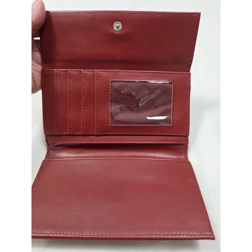 Vintage Guang Tong Red Ostrich trifold wallet